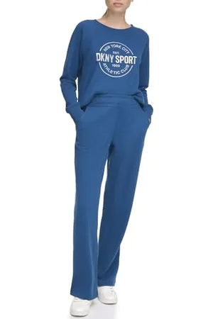 DKNY Damen Metallic Bubble Logo Wide Leg with Pockets Track Pants, , XS EU