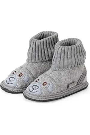 Sterntaler Hausschuhe Bär - Unisex Hausschuhe aus Wollfilz - bequemer Baby und Kinder Hüttenschuh mit rutschfester Sohle - Kindergarten Pantoffeln mit elastischem Strickbund, , Größe 28