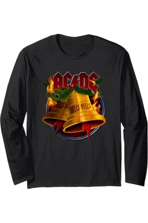 AC/DC Unisex Winter Langarmshirt Hells Bells X-Mas Rockmusik Band Merch S EU 9 Klein Klassisch Crew-Ausschnitt Gerader Saum Vintage Inspiriert Rockfans Sammler Weihnachtsgeschenke