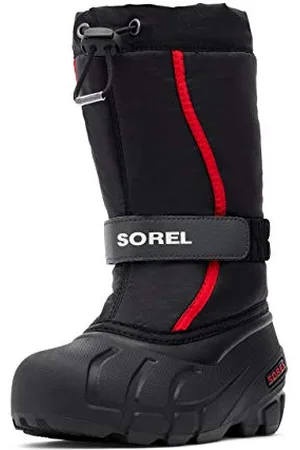 sorel KIDS FLURRY Schneestiefel für Unisex Kinder, Schwarz (Black x Bright Red) - Youth, 36 EU