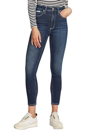 Calvin Klein Damen Jeans Hose High Rise Ankle Skinny Fit