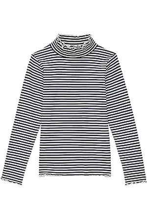 TOM TAILOR Mädchen 1037422 Langarmshirt mit Streifen, 32380-dark Blue Offwhite Stripe, 116/122
