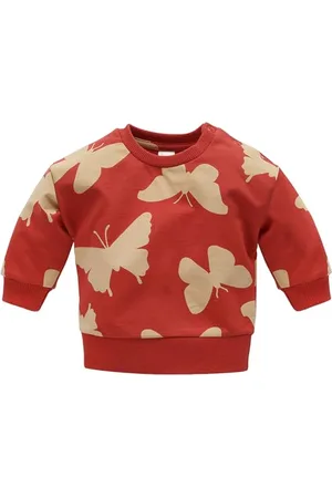 Pinókio Sweatshirt Imagine, rot Schmetterlingsmuster, Mädchen 62-122 (104)