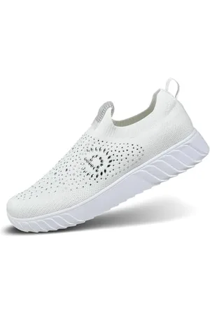 Bugatti Damen-Slip-On-Mesh-Slipper mit leichtem Design, verbesserter Flexibilität und stilvollem Komfort für legere-sportliche Looks weiß/Metallics 36 EU