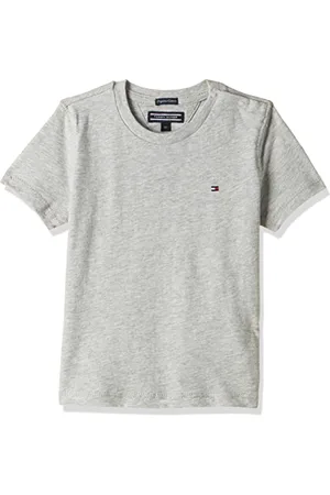 Tommy Hilfiger Jungen T-Shirt Kurzarm Rundhalsausschnitt, Grau , 9 Monate