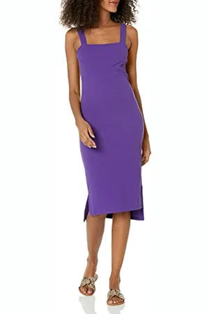 THE DROP Damen Amelia Square-neck Strappy Bodycon Midi Tank Dress, , 3XL Große Größen