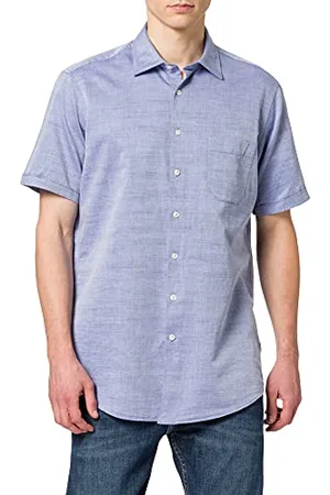 Roy Robson Herren Baumwolle Kurzarm-Regular Fit Hemd, , 45