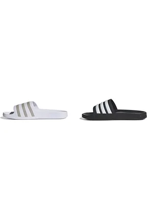 adidas Unisex Adilette Aqua Schlappen, Ftwr White/Platin Met./Ftwr White, 43 EU Herren Adilette Shower Slipper, Schwarz, 43 EU