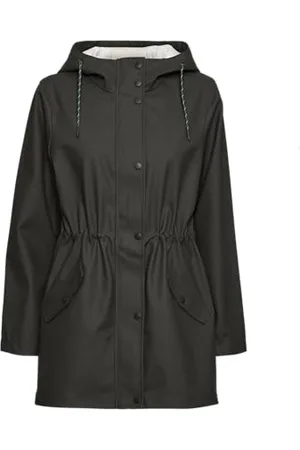 VERO MODA Damen Regenjacke VMMalou wasserabweisender Parka mit Kapuze 10266982 M