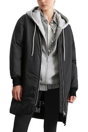 Marc O’ Polo Marc OߴPolo Denim Damen Übergangsjacke mit Strickkragen Long-Blouson, (Black), XXS