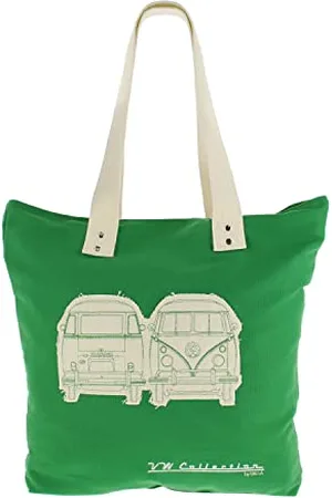 Brisa VW Collection - Volkswagen Wiederverwendbare Canvas-Einkaufs-Tüte-Strand-Tasche mit T1 Bulli Bus Motive (Silhouette/ )