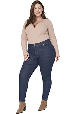 Trendyol Frau Große Größen Hoher Bund Skinny Fit Plus-Size-Jeans