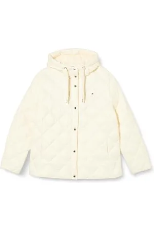 Tommy Hilfiger Damen Steppjacke Curve Classic Übergangsjacke, Weiß (Calico), 52