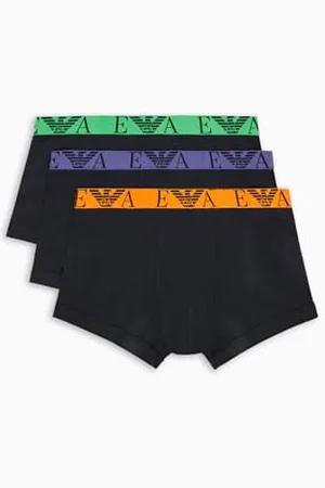 Emporio Armani Herren Stretch Cotton Bold Monogram 3-Pack Trunk, , S (3er Pack)
