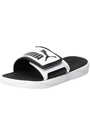 PUMA Unisex Royalcat Comfort Slide Sandal, White Black, 35.5 EU