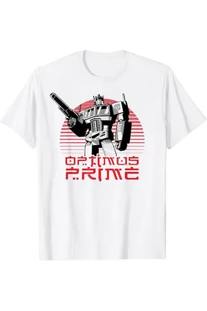 TRANSFORMERS Optimus Prime Retro Kanji Sunset Portrait T-Shirt