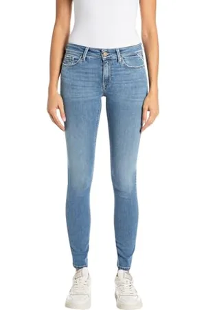 Replay Damen Jeans New Luz Skinny-Fit, Blau , 31W / 32L