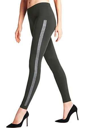 Falke Damen Clean Intensity W LE Gemustert 1 Stück Leggings, Halb-blickdicht, , S 36-38