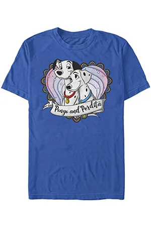Disney Unisex 101 Dalmatians Pong And Perdita Organic Short Sleeve T-shirt T-Shirt, , XXL