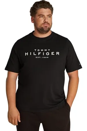 Tommy Hilfiger Herren T-Shirt Kurzarm Rundhalsausschnitt, Schwarz (Black), XXL