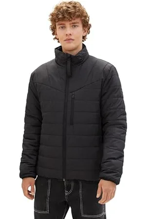 TOM TAILOR Herren Lightweight Steppjacke mit verstaubarer Kapuze im Kragen, , S