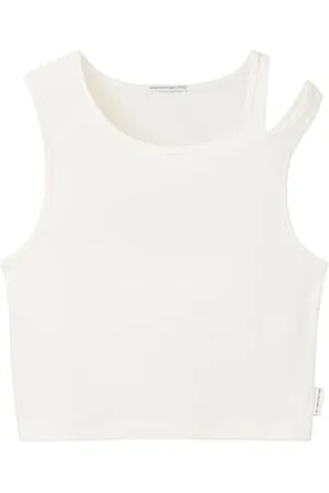 TOM TAILOR Mädchen Kinder Cropped Basic Top mit Rippstruktur , Wool White, 176