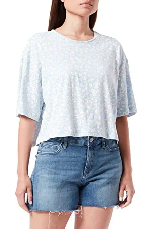 ONLY ONLMAY S/S Boxy Crop AOP/Stripe TOP JRS