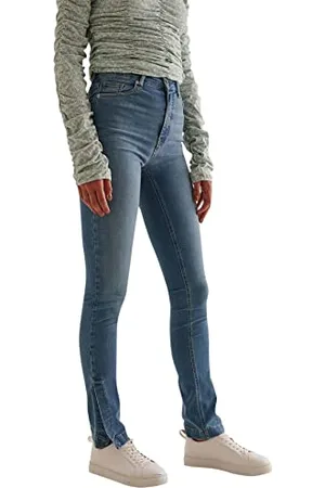 NA-KD Damen Side Slit Skinny Jeans, , 38