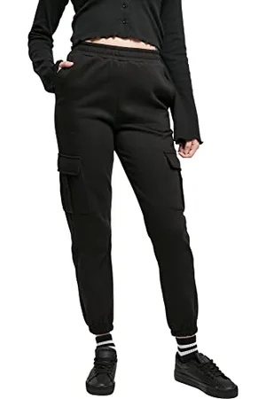 Urban classics Damen TB4563-Ladies High Waist Cargo Sweat Pants Trainingshose, Black, XXL