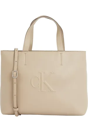 Calvin Klein Damen Schultertasche Sculpted Mini mit Logo, Grau (Crockery), Einheitsgröße