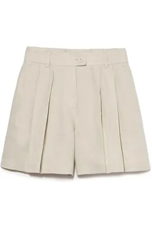 Sisley Damen Bermuda 4aghl9013 Linen Shorts, Rectangular Waist with Double Crease Motif On Front and Elastic at Back Closure Visible Button, Men