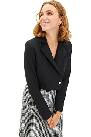 Trendyol Damen Black Crop Blazer Jacket,, , 38 EU
