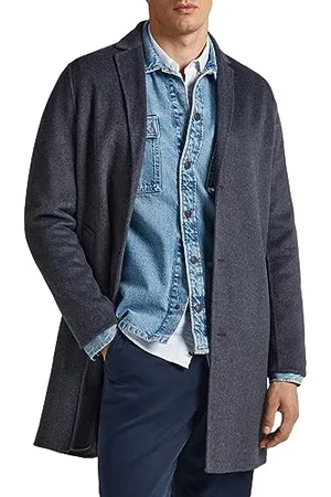 Pepe Jeans Herren Brighton Wool Coat, Grey (Grey Marl), M