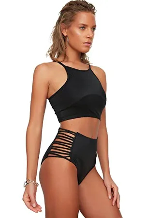 Trendyol Damen Biomierte Hohe Taille Sechs Bikini Bottoms, , 40 EU