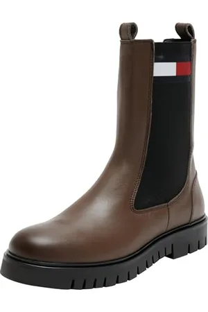 Tommy Hilfiger Damen Chelsea Boots aus Leder, (Velvet Brown), 38