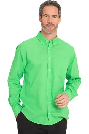 JP 1880 Herren Leinenmixhemd, Langarm, Buttondown-Kragen, Modern Fit Hemd, hellgrün, L
