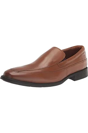Clarks Herren Kippfrei Slipper, Dunkelbraunes Leder, 45 EU
