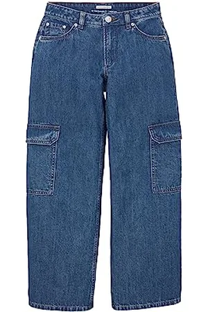 TOM TAILOR Mädchen 1038013 Wide Leg Fit Cargo Jeans, 10119-Used Mid Stone Blue Denim, 146