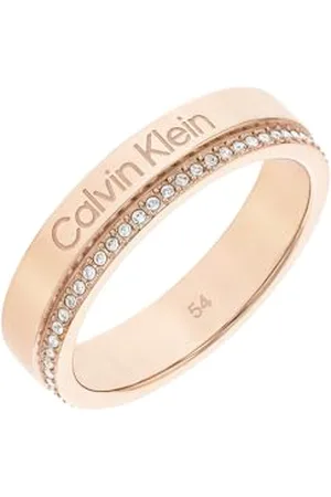 Calvin Klein Ring für Damen Kollektion MINIMAL LINEAR aus Roségold, Verziert mit Kristallen - 35000202C