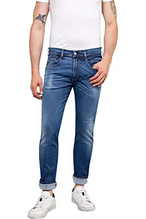 Replay Herren Jeans Anbass Slim-Fit Hyperflex mit Stretch, (Blau), 28W / 32L