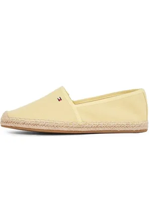 Tommy Hilfiger Damen Espadrilles Flag Canvas mit Logo, Gelb (Meringue), 41