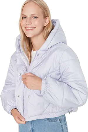Trendyol Damen Damen Oversize Puffer Plain Webstoff Winterjacke Coat, , S EU