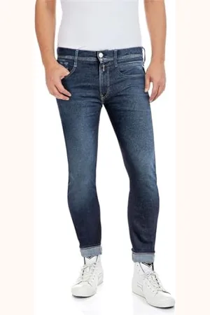 Replay Herren Jeans Anbass Slim-Fit Hyperflex Recycled mit Stretch, (Blau), 30W / 32L