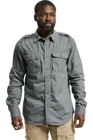 Brandit Vintage Shirt Long Sleeve, Farbe: Charc Grey, Größe: XXL