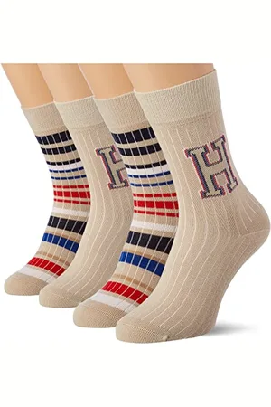 Tommy Hilfiger Unisex Kinder Rib Multicolor Sock 4 Pack Classic Sock, , 27-30