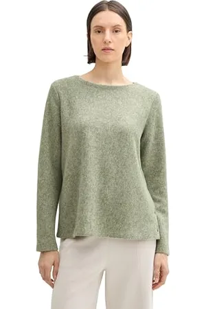 TOM TAILOR Damen Cosy Sweatshirt mit Knöpfen, , XS
