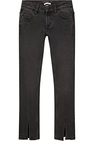 TOM TAILOR Mädchen Kinder Linly Fit Jeans mit Schlitz 1033954, Schwarz, 164