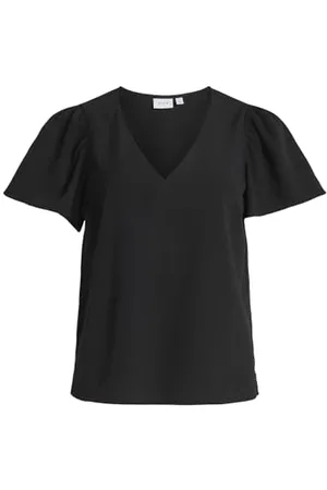 VILA Vimathilde S/S V-Neck Flounce Top/Ka