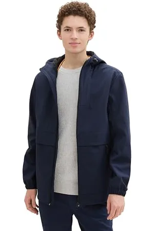 TOM TAILOR Herren 1041779 Softshell Windbreaker Jacke mit Kapuze, 10668-Sky Captain Blue, S