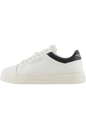 Armani Exchange Herren Lion Sneaker, Off White+Black, 40 EU